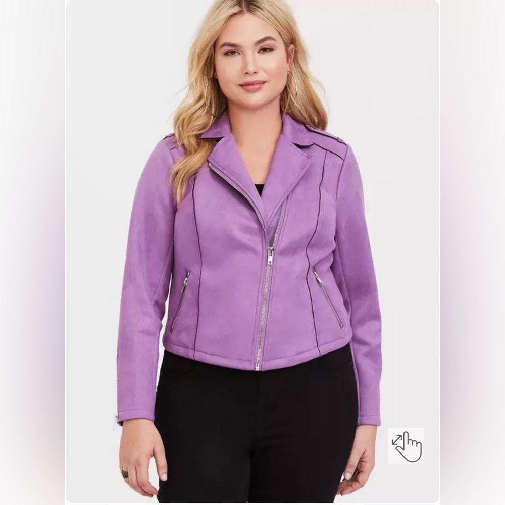 Torrid Purple Suede Moto Jacket Size 3